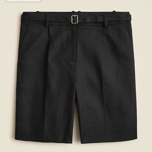 NWT J.Crew Pleated 9" trouser short in stretch linen blend - Picture 3 of 15